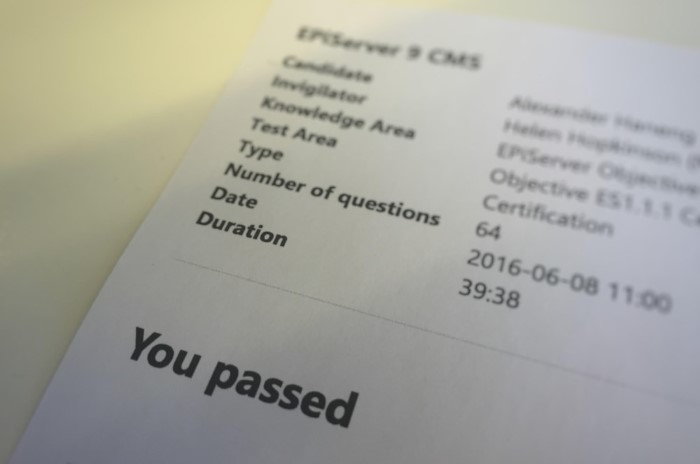 Episerver CMS 9 Certification Exam Tips
