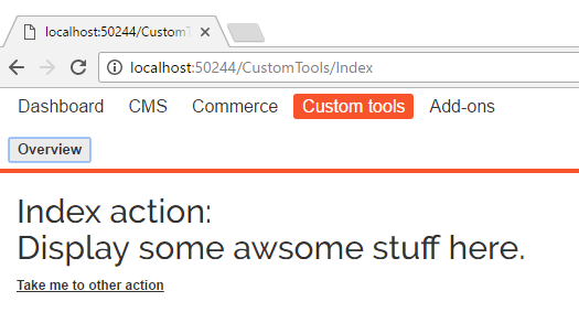 Extending the Episerver global menu