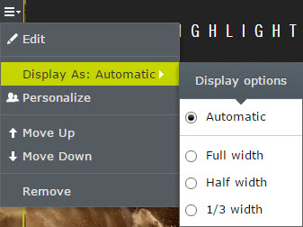 How to limit rendering to specific display options and set default display option for a block
